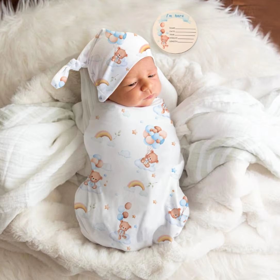 Conjunto de Cobertor e Faixa d - Baby Swaddle Blanket avaliação e preço